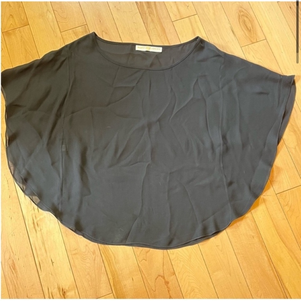 Ramy Brook Black Batwing sheer blouse size extra small XS